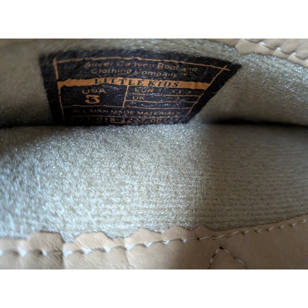 Silver Canyon Little Kid Tan Western Cowboy Boots Square Toe Size 3 018-1237-001